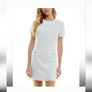 NWT bebop Tweed White Dress  M